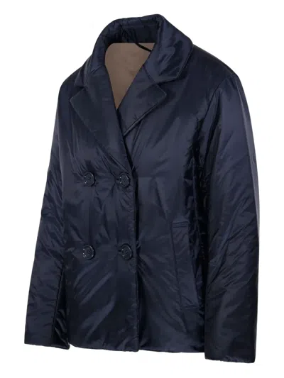 Max Mara Padded Double-breasted Jacket In Blue