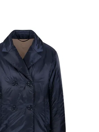 Max Mara Padded Double-breasted Jacket In Blue
