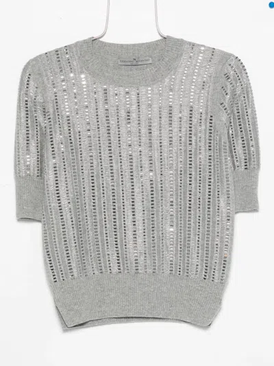 Ermanno Scervino Ribbed Short-sleeved T-shirt In Silver