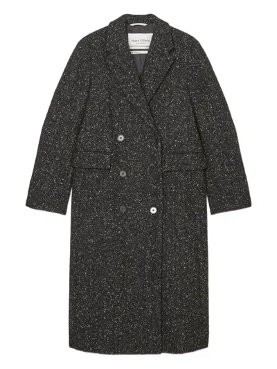 Marc O'polo Double-breasted Textured Coat In Black
