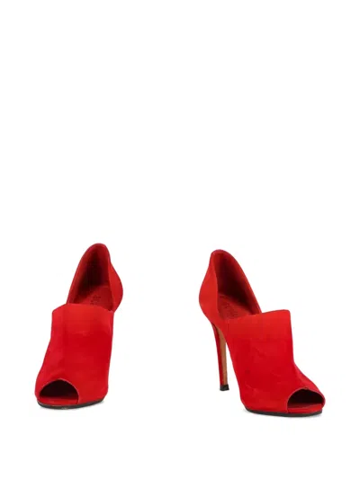 Pre-owned Vintage 100mm Peep-toe Pumps In Red