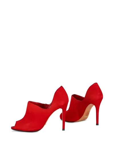 Pre-owned Vintage 100mm Peep-toe Pumps In Red