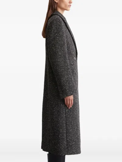 Marc O'polo Double-breasted Textured Coat In Black