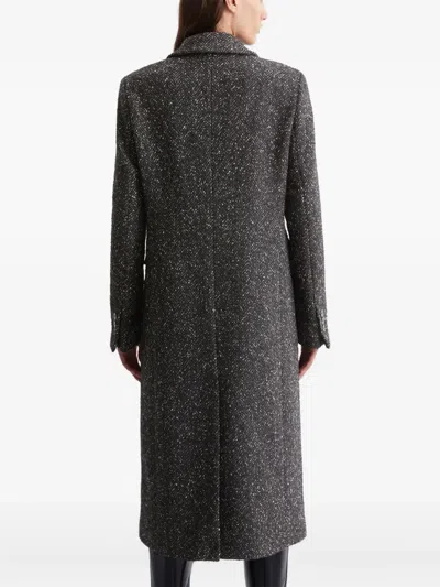 Marc O'polo Double-breasted Textured Coat In Black