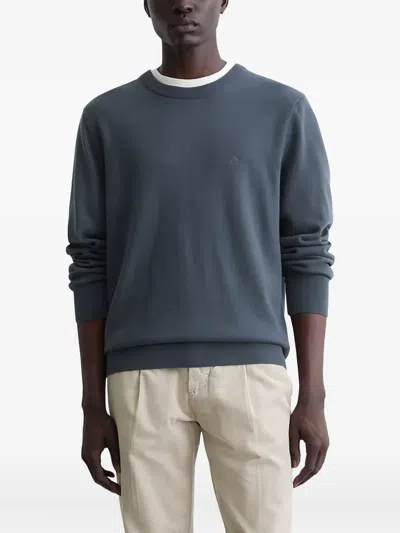 Marc O'polo Crew-neck Knitted Sweater In Blue