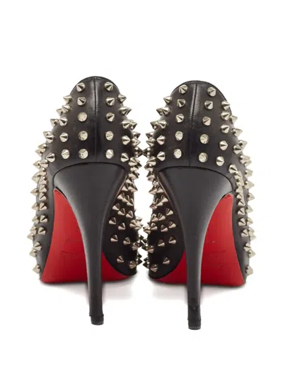 Pre-owned Christian Louboutin Studded Peep-toe Pumps