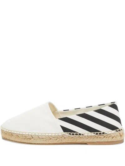 Pre-owned Off-white Striped Canvas Espadrilles
