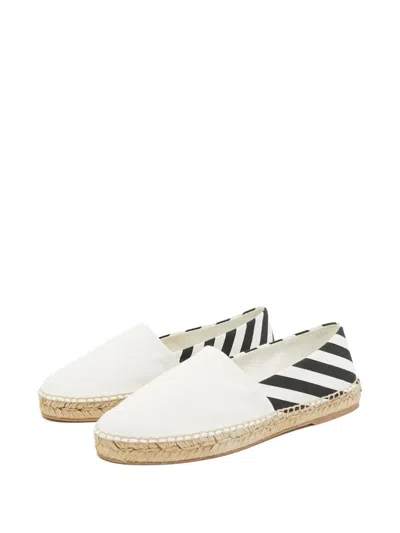 Pre-owned Off-white Striped Canvas Espadrilles