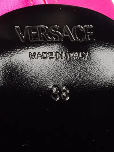 Pre-owned Versace Medusa Platform Satin Mules
