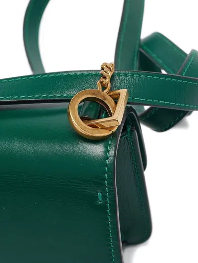 Pre-owned Valentino Garavani Leather V-logo Flap Bag In Green