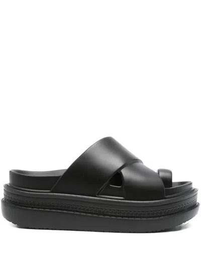 Sacai Cross-strap Platform Sandals In Black