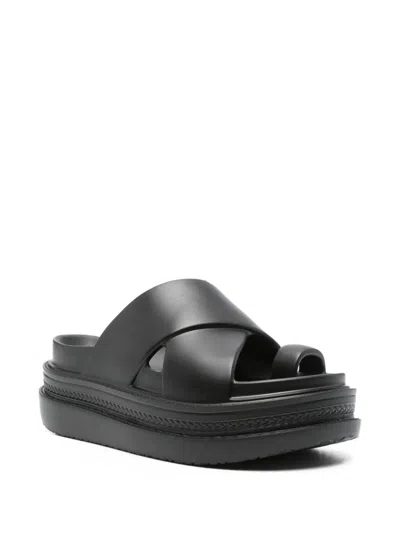 Sacai Cross-strap Platform Sandals In Black