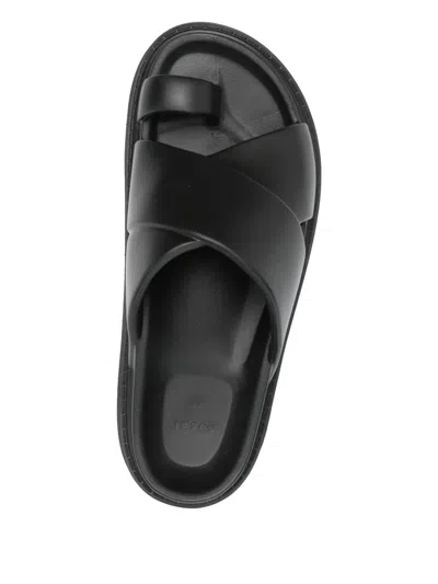 Sacai Cross-strap Platform Sandals In Black