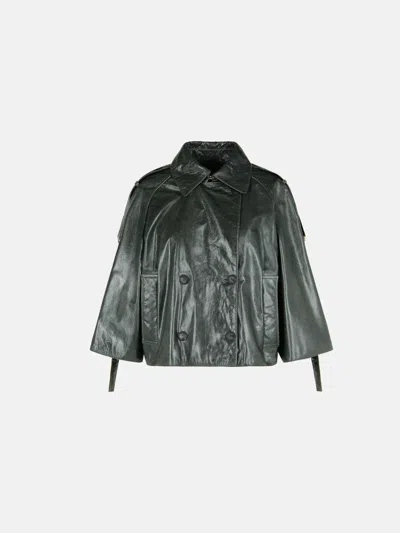 Max Mara 'tenace' Grey Leather Jacket