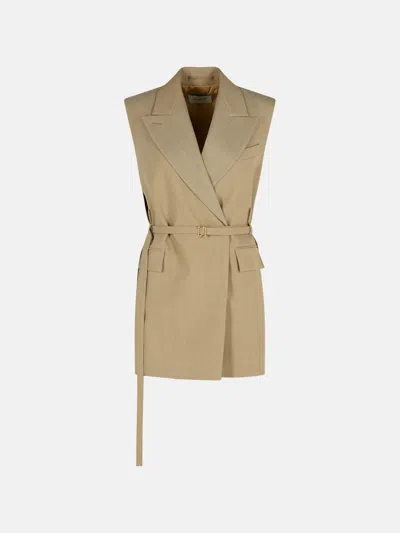 Sportmax 'ciurma' Beige Brown Virgin Wool Blazer