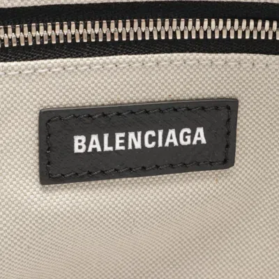 Pre-owned Balenciaga Black Ivory Canvas Leather Tote Bag ()