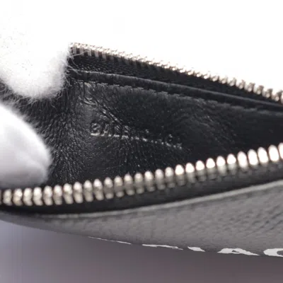 Pre-owned Balenciaga Black Leather Coin Purse/coin Case ()