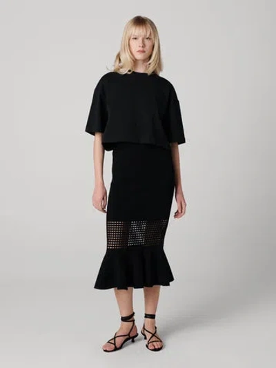 Diane Von Furstenberg Georgia Eyelet Knit Skirt In Black