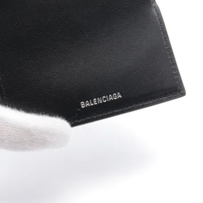 Pre-owned Balenciaga Black Leather Wallet (tri-fold) ()