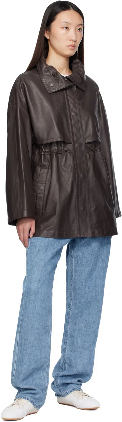 The Row Brown Herbie Leather Jacket