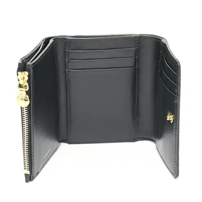 Pre-owned Burberry Beige Black Elastane Cotton Leather Wallet (tri-fold) ()