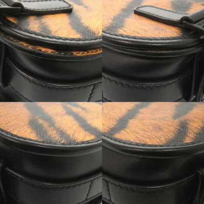 Pre-owned Burberry Black Orange Leather Shoulder Bag ()