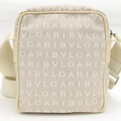 Pre-owned Bvlgari Cream Light Beige Canvas Leather Pochette Shoulder Bag ()