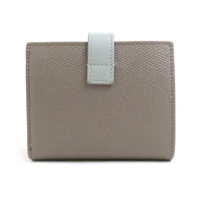 Pre-owned Celine Blue Gray Grayish Leather Wallet (bi-fold) () In Multi