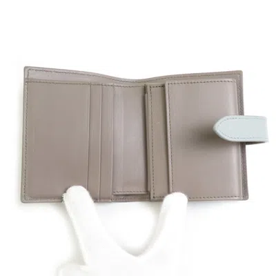 Pre-owned Celine Blue Gray Grayish Leather Wallet (bi-fold) () In Multi