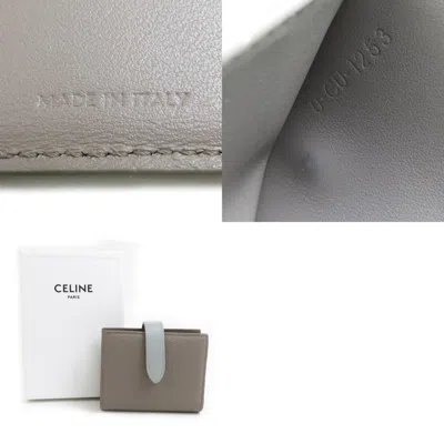 Pre-owned Celine Blue Gray Grayish Leather Wallet (bi-fold) () In Multi