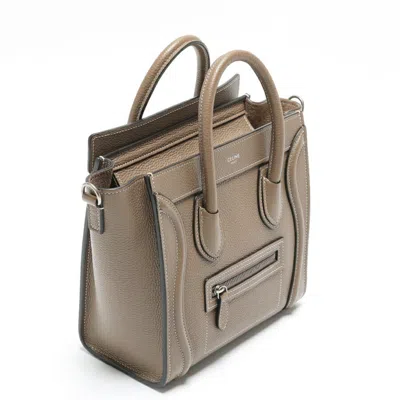 Pre-owned Celine Grayish Leather Handbag Shoulder Bag ()