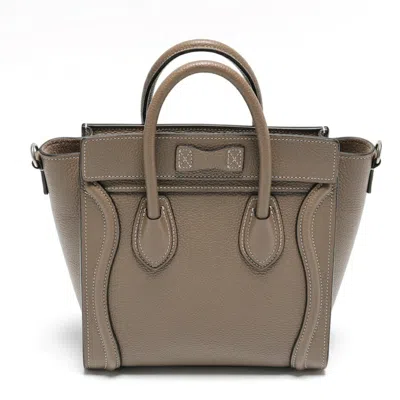 Pre-owned Celine Grayish Leather Handbag Shoulder Bag ()