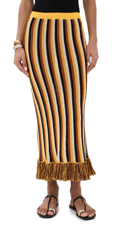 Escvdo Misti Midi Skirt Yellow/tobacco