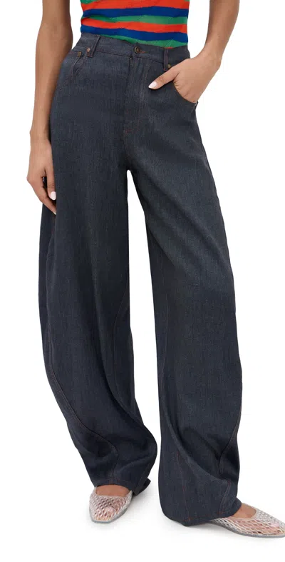 Staud Harrison Pants Chambray In Blue
