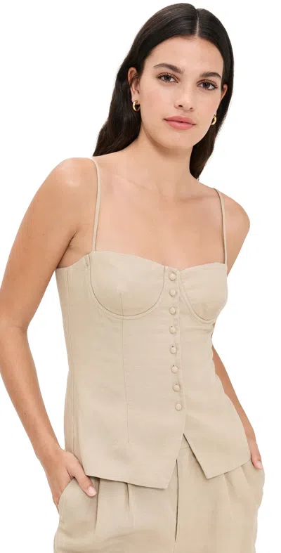 Onia Air Linen Underwire Corset Top Jute