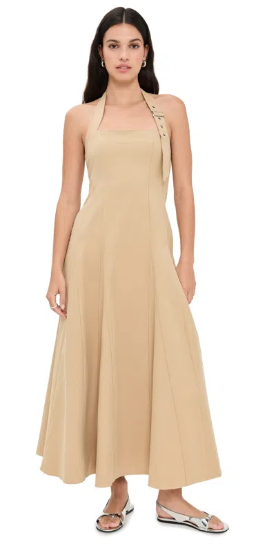 Seven Wonders Astrid Halter Midi Dress Camel In Brown