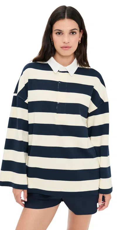 Strut This The Chester Long Sleeve Shirt Polo Blue