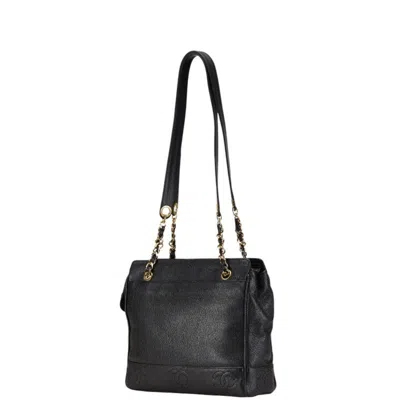 Pre-owned Chanel Black Grained Calfskin Shoulder Bag Tote Bag ()