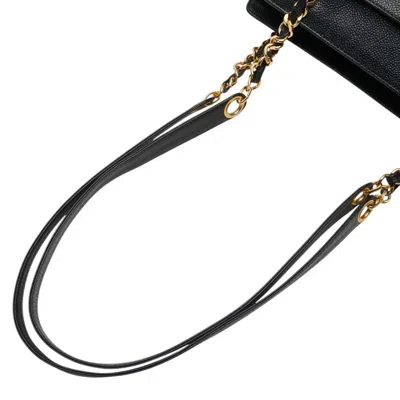 Pre-owned Chanel Black Grained Calfskin Shoulder Bag Tote Bag ()
