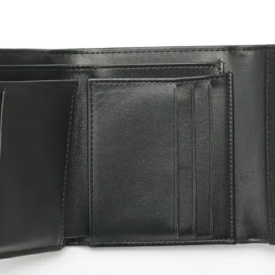 Pre-owned Chanel Black Grained Calfskin Wallet (tri-fold) ()