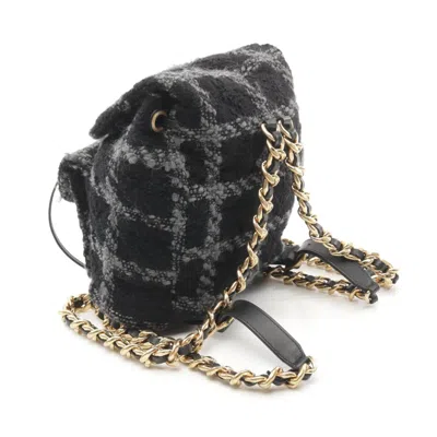 Pre-owned Chanel Black Gray Fabric Backpack ()