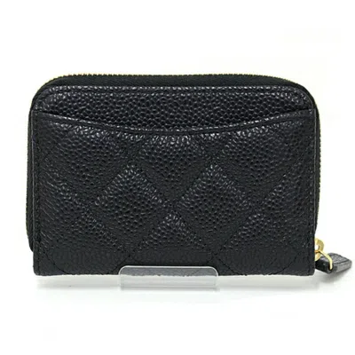 Pre-owned Chanel Black Leather Coin Purse/coin Case ()