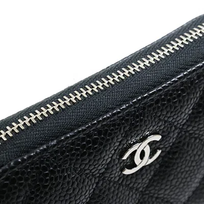 Pre-owned Chanel Black Leather Coin Purse/coin Case ()