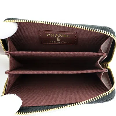 Pre-owned Chanel Black Leather Coin Purse/coin Case ()