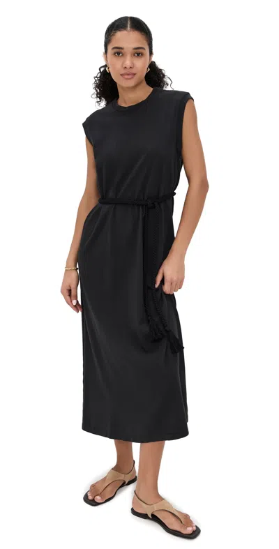 The Great . The Boxy Tee Cotton Dress In Black