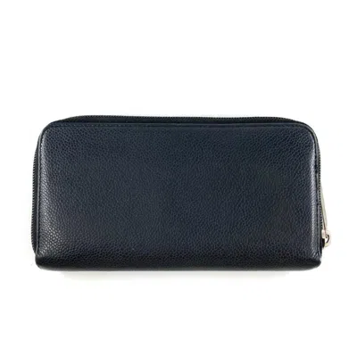 Pre-owned Chanel Black Leather Long Wallet (bi-fold) ()