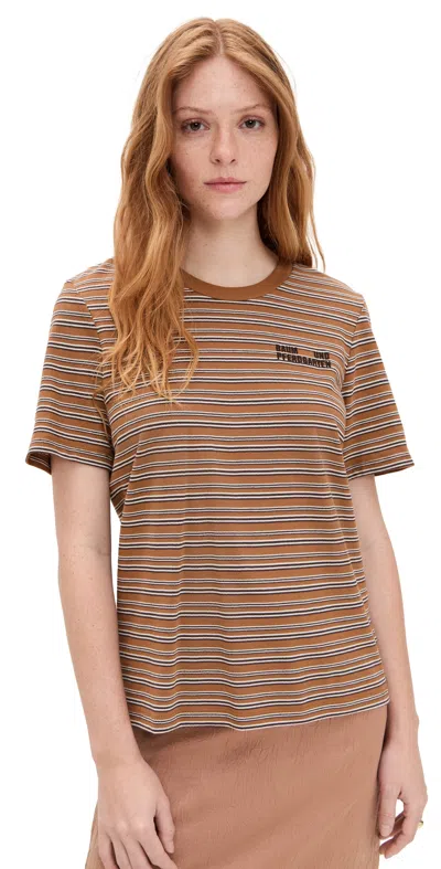 Baum Und Pferdgarten Jawo Shirt Nuthatch Polo Stripe In Brown