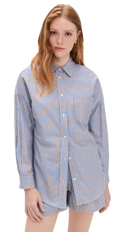 Little Lies Avalon Stripe Shirt Chocolate Stripe In Blue