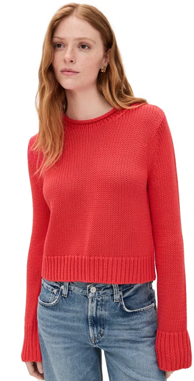 La Ligne Solid Mini Marina Sweater Deep Coral