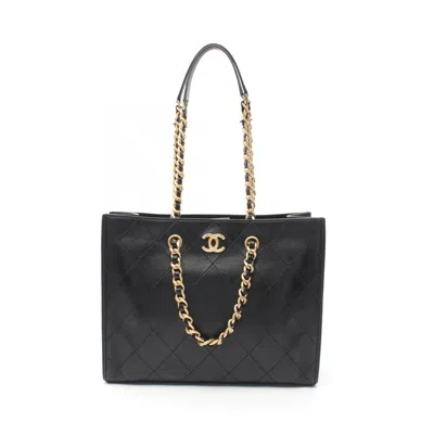 Pre-owned Chanel Black Leather Tote Bag ()